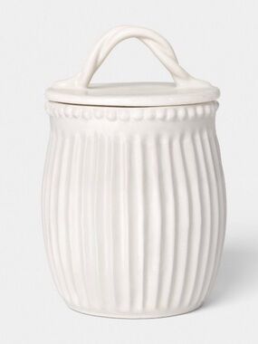 THRESHOLD NWT Beaded Cream Ceramic Large Canister